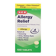 H-E-B Allergy Relief Chlorpheniramine Maleate Tablets - 4 mg