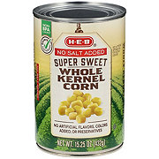 H-E-B No Salt Added Super Sweet Whole Kernel Corn
