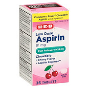 H-E-B Low Dose Aspirin Cherry Chewable Tablets