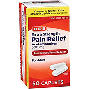 H-E-B Pain Relief Extra Strength 500 Mg Acetaminophen Caplets