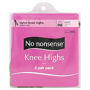 No Nonsense Sheer Toe Nude Knee Highs One Size, 2 CT