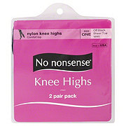 No Nonsense Sheer Toe Off Black Knee Highs One Size, 2 CT