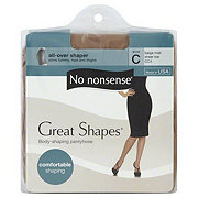 No Nonsense Great Shapes Pantyhose All-Over Shaper Sheer Toe Beige Mist Size C, EACH