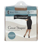No Nonsense Great Shapes Pantyhose All-Over Shaper Sheer Beige Mist Toe Size D, EACH