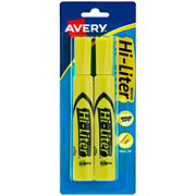 Avery HI-LITER Chisel Tip Highlighters - Yellow Ink