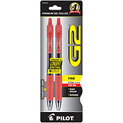 Pilot G2 0.7mm Retractable Gel Pens - Red Ink