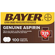 Bayer Aspirin Pain Reliever/Fever Reducer 325 mg Coated Tablets