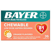 Bayer Aspirin Pain Reliever Orange Flavored Chewable Tablets - 81 mg