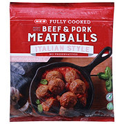 H-E-B Fully Cooked Frozen Beef & Pork Meatballs - Italian Style