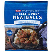 H-E-B Fully Cooked Frozen Beef & Pork Meatballs - Homestyle, 35 oz