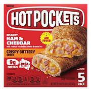 Hot Pockets Hickory Ham & Cheddar Frozen Sandwiches - Crispy Buttery Crust