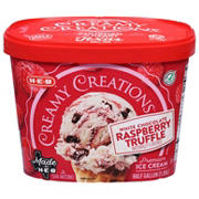H-E-B Creamy Creations White Chocolate Raspberry Truffle Ice Cream