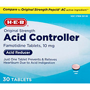 H-E-B Famotidine Original Strength Acid Reducer Tablets - 10 mg