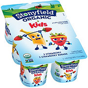 Stonyfield Organic Low-Fat Strawberry & Strawberry Banana Yogurt