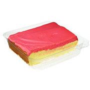 H-E-B Bakery Pink Icing Yellow Cake Slice