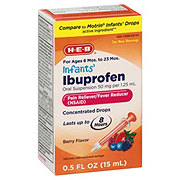 H-E-B Infants' Ibuprofen 50 Mg Drops For Ages 6 Mos. To 23 Mos. Berry Flavor Oral Suspension