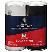 Morton Iodized Salt & Pepper Shakers