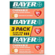 Bayer Aspirin Pain Reliever Orange Flavored Chewable Tablets 3 Pack - 81 mg