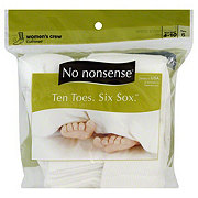 No Nonsense 10 Toes 6 Sox Womens White Crew Socks, 6 ct
