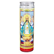 Reed Candle Virgen de San Juan Perfume Scented Religious Candle - Red Wax