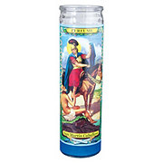 Reed Candle San Martin Caballero Perfume Scented Religious Candle - Blue Wax