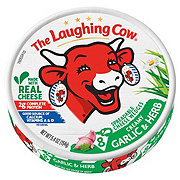 The Laughing Cow Cheese Spread Wedges - Creamy Garlic & Herb, 8 ct