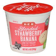 H-E-B Blended Low-Fat Strawberry Banana Yogurt