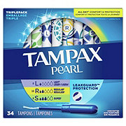 Tampax Pearl Tampons Trio Pack, Light/Regular/Super Unscented