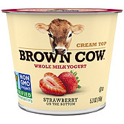 Brown Cow Cream Top Strawberry on the Bottom Whole Milk Yogurt