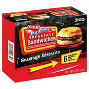 H-E-B Frozen Breakfast Biscuit Sandwiches - Sausage