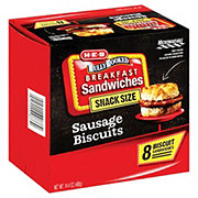 H-E-B Frozen Snack-Size Breakfast Biscuit Sandwiches - Sausage