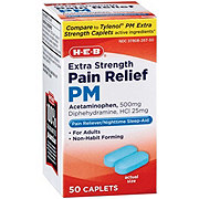 H-E-B Acetaminophen Nighttime Fever & Pain Relief Caplets – 500 mg