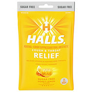 Halls Relief Cough Drops - Sugar Free Honey Lemon