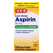 H-E-B Low Dose Aspirin Enteric Coated Tablets - 81 mg