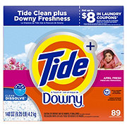 Tide + Downy HE Powder Laundry Detergent, 89 Loads - April Fresh