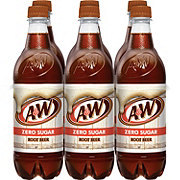 A&W Zero Sugar Root Beer 16.9 oz Bottles