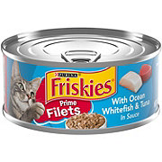 Friskies Purina Friskies Wet Cat Food, Prime Filets With Ocean Whitefish & Tuna in Sauce