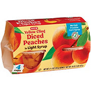 H-E-B Diced Yellow Cling Peach Cups – Light Syrup
