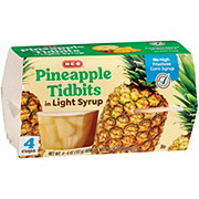 H-E-B Pineapple Tidbits Cups – Light Syrup