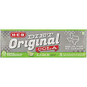 H-E-B Diet Original Cola with Lime Soda 12 pk Cans