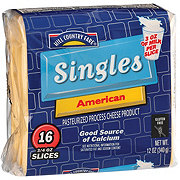 Hill Country Fare Singles American Cheese Slices, 16 ct