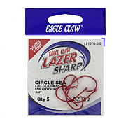 Eagle Claw Lazer Sharp L8197G Red Sea Guard Circle Sea Hook