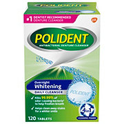 Polident Overnight Whitening Antibacterial Denture Cleanser