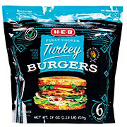 H-E-B Fully Cooked Frozen Turkey Burgers