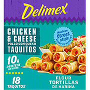 Delimex Chicken & Cheese Flour Taquitos, Frozen Appetizer