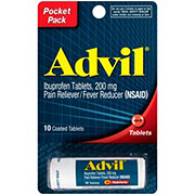 Advil Travel Size Ibuprofen 200 Mg Coated Tablets Pocket Pack