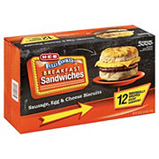 H-E-B Frozen Breakfast Biscuit Sandwiches, Value Pack - Sausage, Egg & Cheese