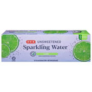 H-E-B Unsweetened Lime Sparkling Water 12 pk Cans
