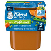 Gerber Natural for Baby Veggiepower 2nd Foods - Carrot Sweet Potato & Pea