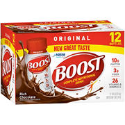 BOOST Original 10g Protein Nutritional Drinks 12 pk Bottles - Rich Chocolate